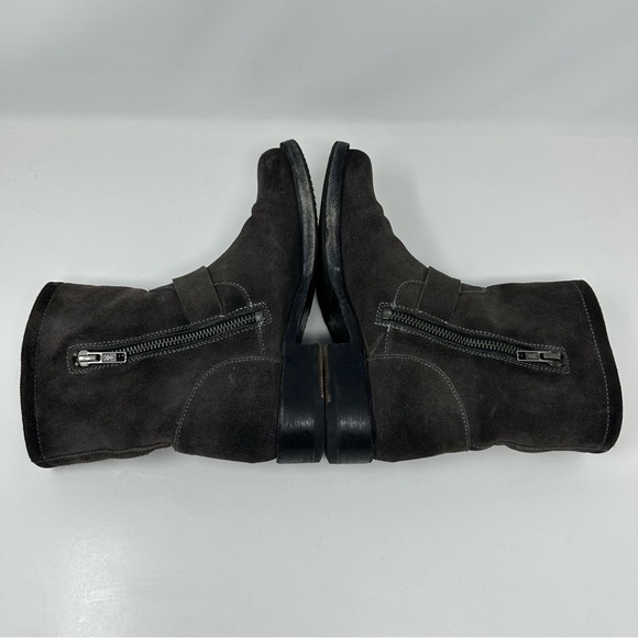 Frye Vicky Engineer Combat Moto Boots Charcoal Suede Size 6 - Picture 4 of 12